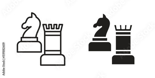 Chess icon for websites and mobile minimalistic flat design.
