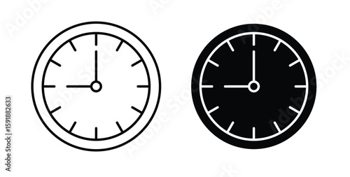 Clock icon for websites and mobile minimalistic flat design.