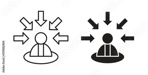 Centric consumer icon for websites and mobile minimalistic flat design.