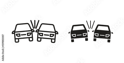 Car crash icon for websites and mobile minimalistic flat design.