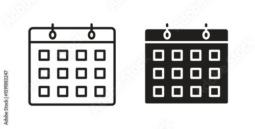 Calendar icon for websites and mobile minimalistic flat design.