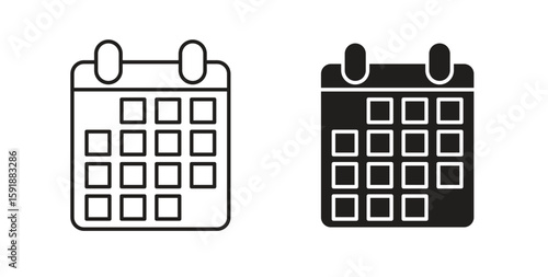 Calendar icon for websites and mobile minimalistic flat design.