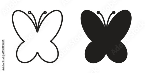 Butterfly icon for websites and mobile minimalistic flat design.