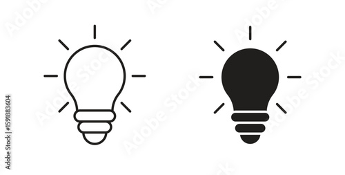 Bulb icon for websites and mobile minimalistic flat design.