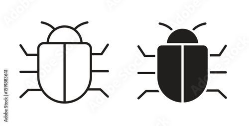 Bug icon for websites and mobile minimalistic flat design.