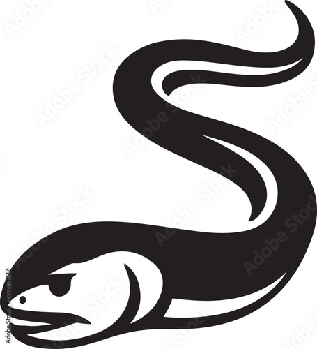 Eel fish line art minimalist style for graphics, Simple eel vector design for designers