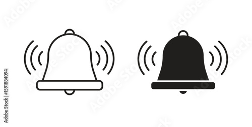 Bell ring icon for websites and mobile minimalistic flat design.
