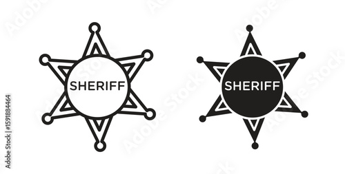 Badge Sheriff icon for websites and mobile minimalistic flat design.