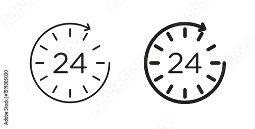 24 Hrs icon for websites and mobile minimalistic flat design.