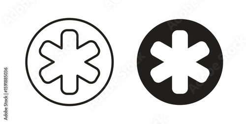 Asterisk icon for websites and mobile minimalistic flat design.