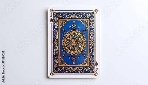 Wallpaper Mural Detailed playing card, ornate gold design on royal blue Torontodigital.ca