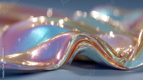 Visually captivating abstract metallic fluid texture with liquid chrome swirls, elegant curves, and surreal iridescent reflections. Perfect for backgrounds, banners, and creative design projects.