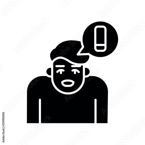 Boredom emotion black flat icon for digital and print projects.