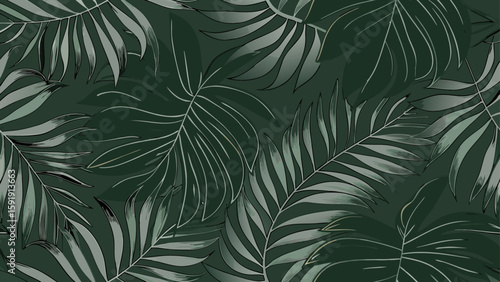 Seamless green leaf pattern: a natural floral vector illustration for wallpaper, fabric, or other decorative design elements