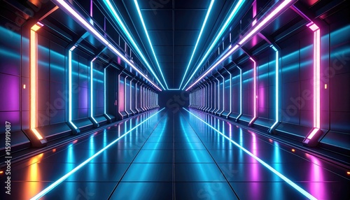 Futuristic neon tunnel (6)