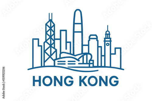 Hong Kong skyline with iconic towers and urban landmarks