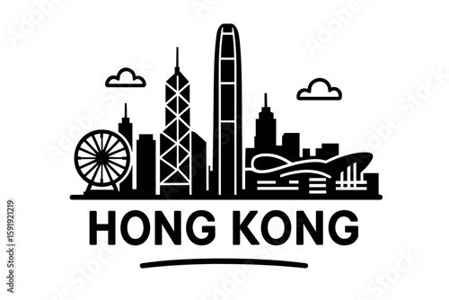 Hong Kong skyline with iconic towers and urban landmarks