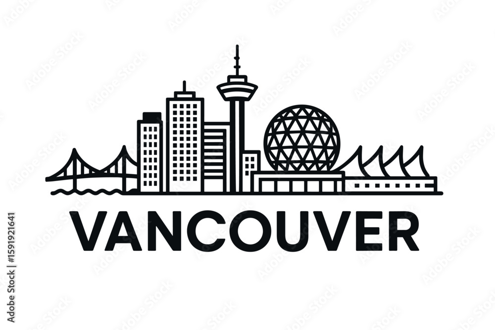 Fototapeta premium Vancouver skyline with Canada Place, Harbour Centre and modern towers