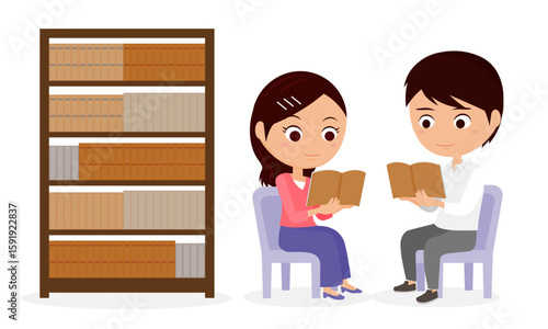 読書する人　図書館