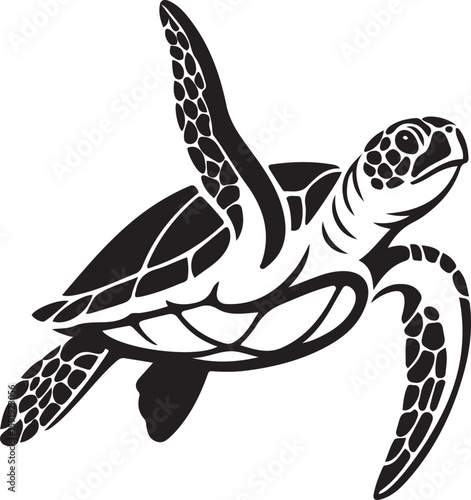 Turtle logo for creative designers, Elegant turtle vector illustration