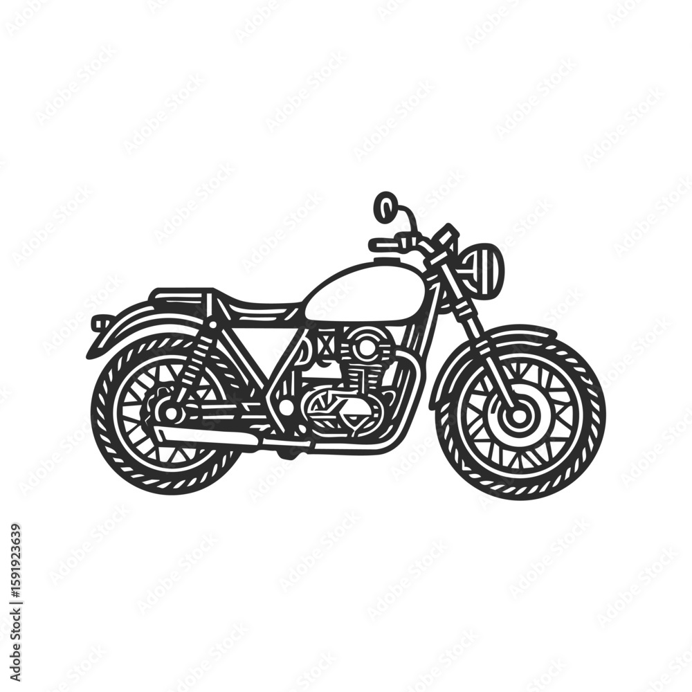 Fototapeta premium Classic Motorcycle Outline
