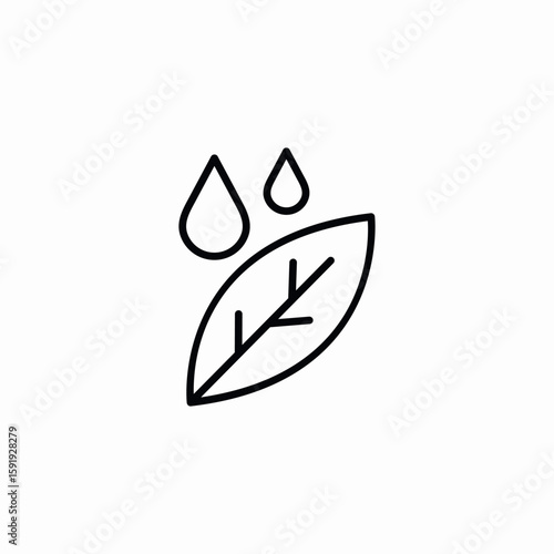 leaf moisture icon sign vector