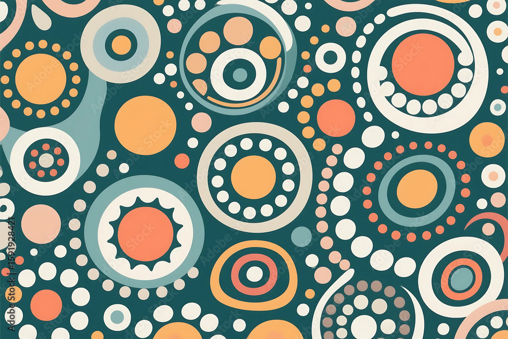 Fototapeta premium Organic Pattern of Abstract Dots and Circles