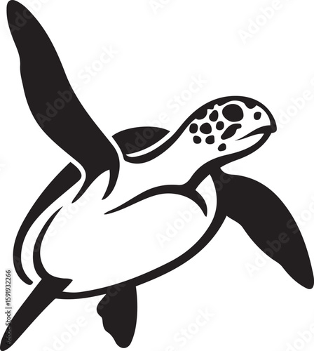 Simple turtle illustration for designers, Line art turtle for modern projects
