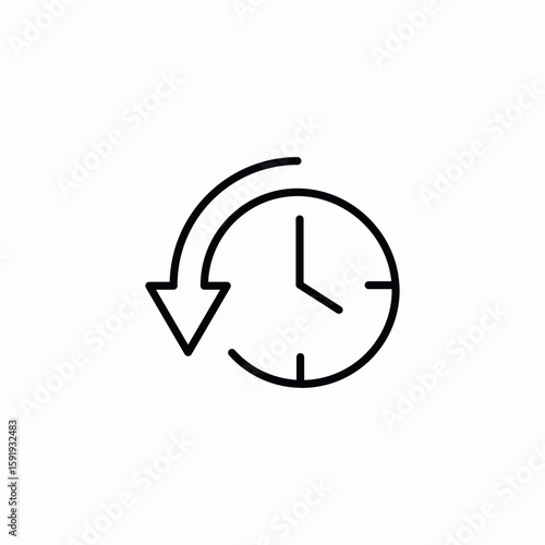 time reverse icon sign vector