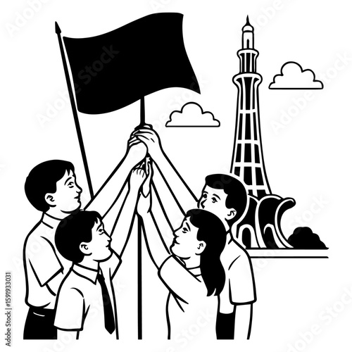 14 august pakistani national; day vector