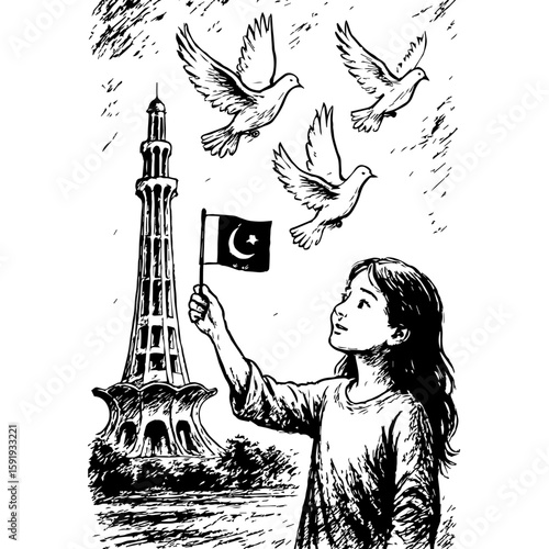 14 august pakistani national; day vector