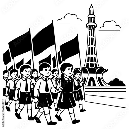14 august pakistani national; day vector