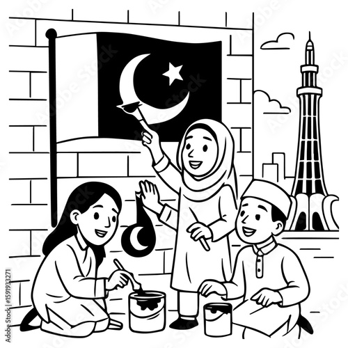 14 august pakistani national; day vector