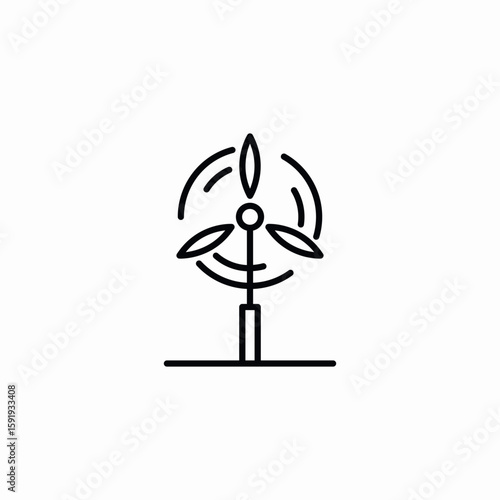 wind power icon sign vector