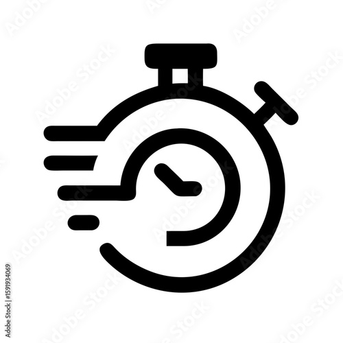 Conceptual stopwatch with delivery symbol indicating fast delivery. This stopwatch highlights quick package arrival, with timeline element emphasizing speed and efficiency.