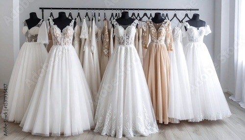 Wallpaper Mural Elegant wedding gowns on mannequins Torontodigital.ca