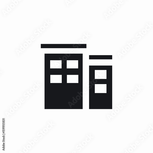 apartment complex icon sign vector