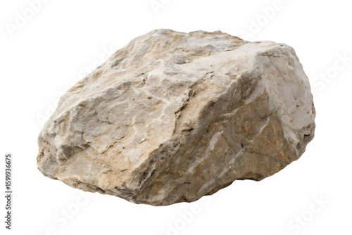 Rough textured limestone boulder with light brown and white tones rock geology