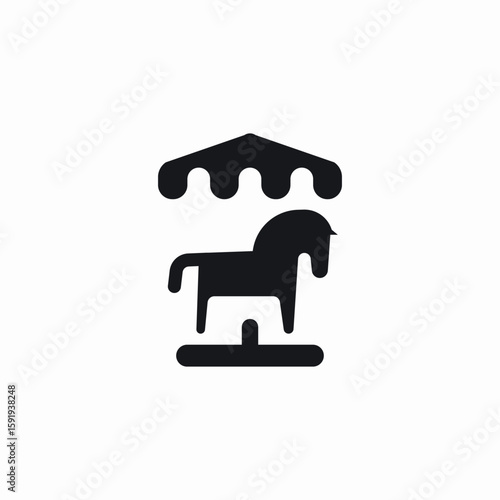 carousel horse toy icon sign vector
