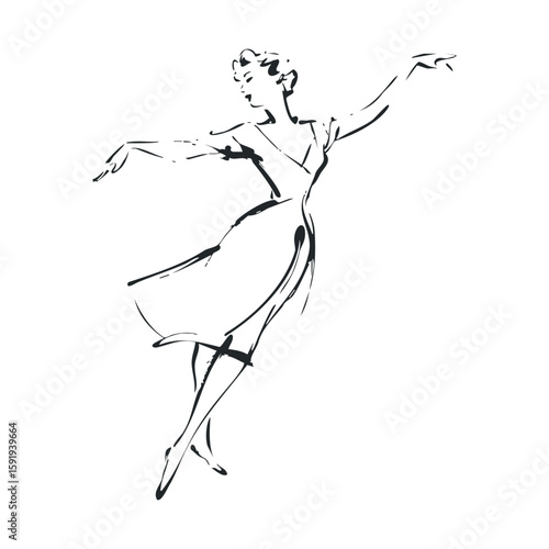 Elegant dancer in graceful motion showcasing ballet artistry