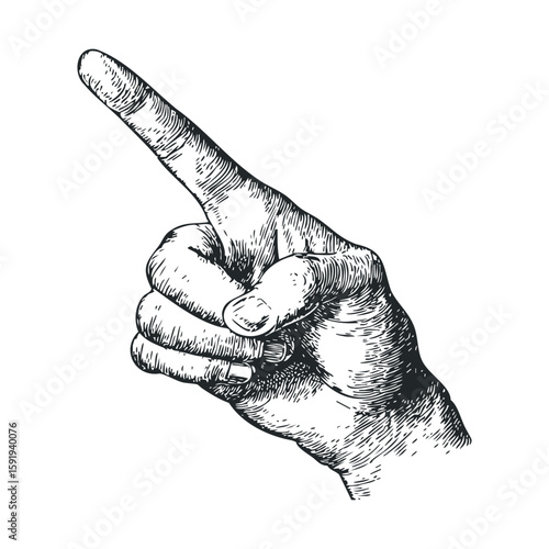 Hand pointing gesture symbolizing direction and communication