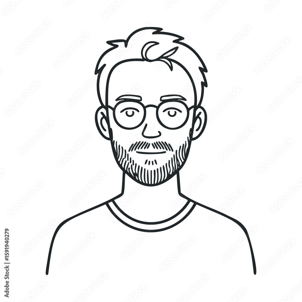 Casual portrait of a young man with glasses, light hair and beard Casual portrait of a young man with glasses, light hair and beard
