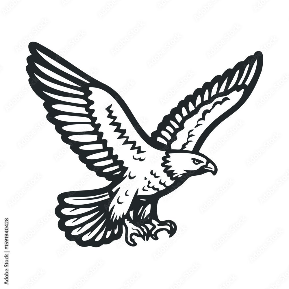 Obraz premium Majestic eagle soaring in flight showcasing freedom and strength