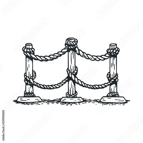 Decorative rope barrier design for events and gatherings