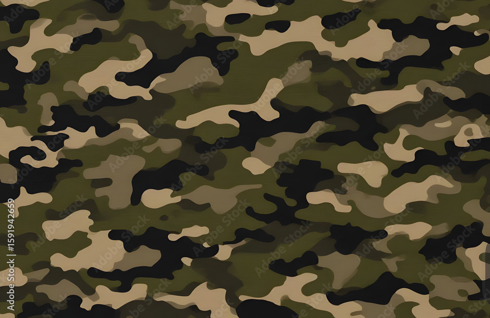 Fototapeta premium camouflage texture, dark background, khaki, green, military style, fashionable protective design