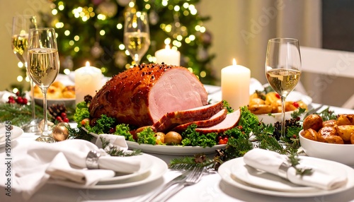 Festive Christmas ham dinner (1)