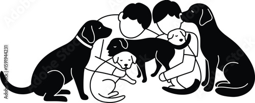 Vector Illustration of Joyful Companionship in a Cozy Environment