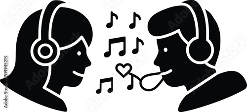 Vector Friends Sharing Melodies in a Creative Graphic Environment