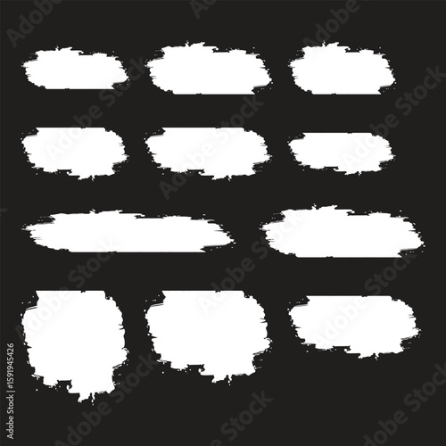Mega bundle of different ink brush strokes:rectangle,square and round freehand drawings.Ink splatters,grungy painted lines,artistic design