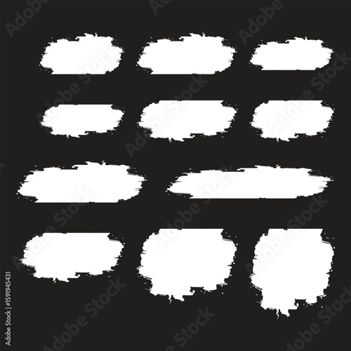 Mega bundle of different ink brush strokes:rectangle,square and round freehand drawings.Ink splatters,grungy painted lines,artistic design
